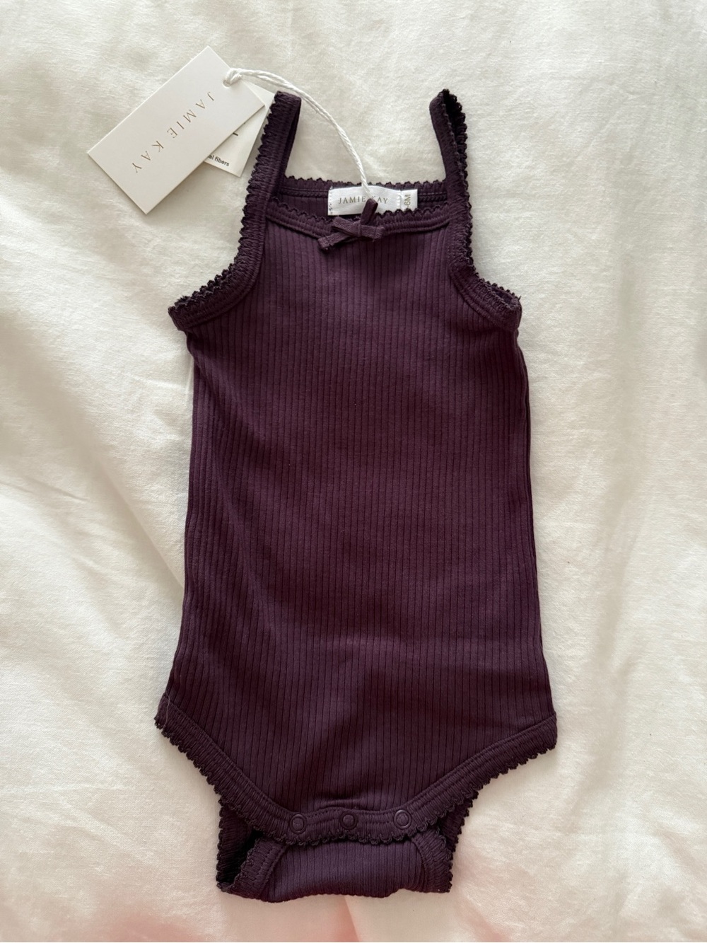 Jamie Kay Plum Ribbed Tank One-Piece for Kids